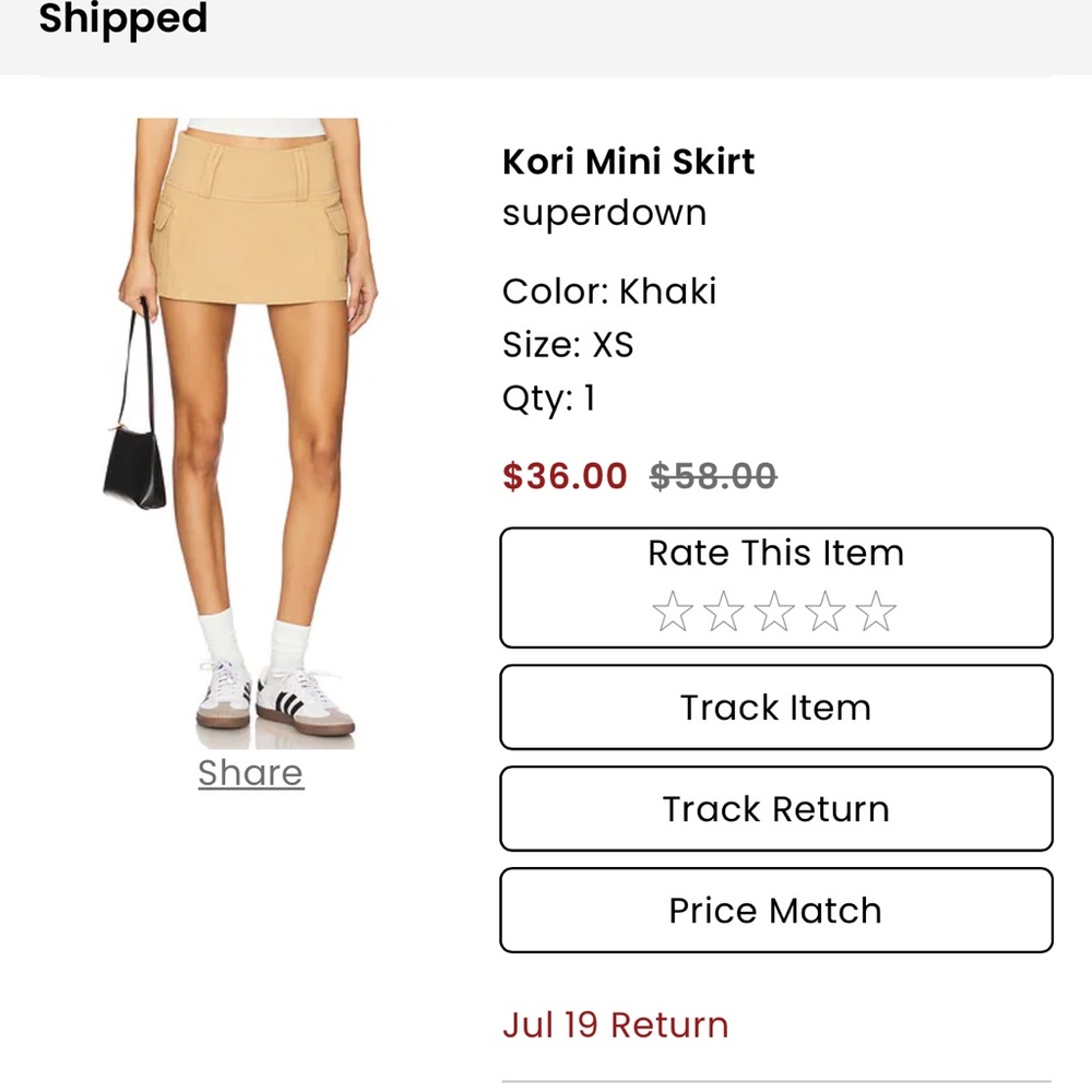 Superdown Khaki Mini Skirt